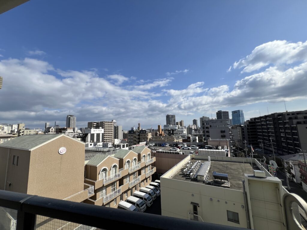 City view from the balcony